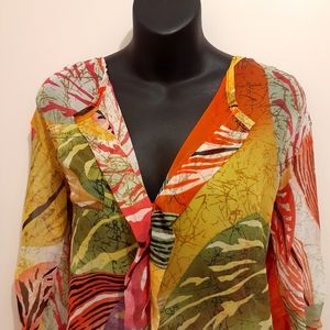 3 for $25- A+Ellen Tropical Blouse, Approx. Size M